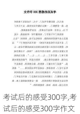 考试后的感受300字,考试后的感受300字作文