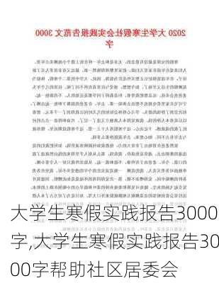 大学生寒假实践报告3000字,大学生寒假实践报告3000字帮助社区居委会