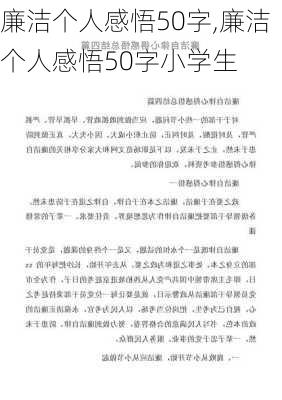 廉洁个人感悟50字,廉洁个人感悟50字小学生