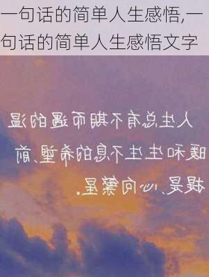 一句话的简单人生感悟,一句话的简单人生感悟文字