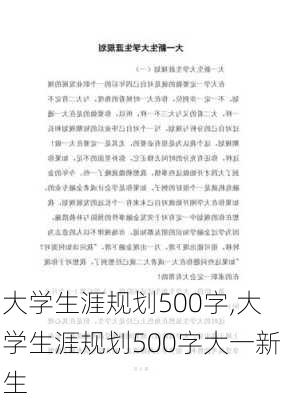 大学生涯规划500字,大学生涯规划500字大一新生