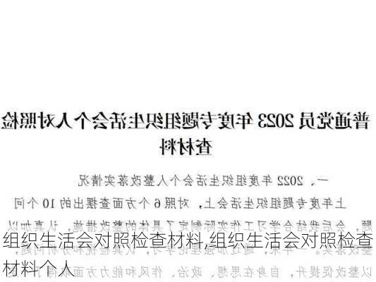 组织生活会对照检查材料,组织生活会对照检查材料个人