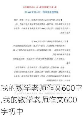 我的数学老师作文600字,我的数学老师作文600字初中