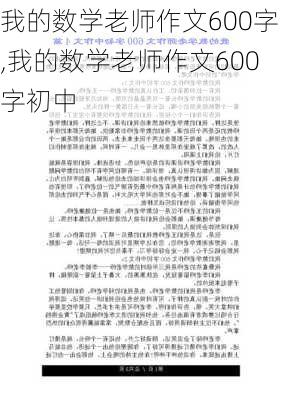 我的数学老师作文600字,我的数学老师作文600字初中