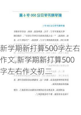 新学期新打算500字左右作文,新学期新打算500字左右作文初二