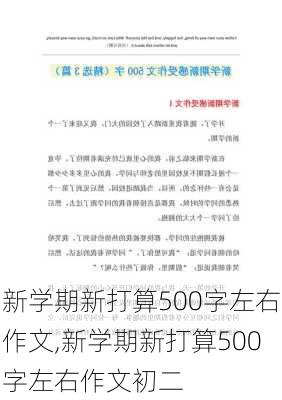 新学期新打算500字左右作文,新学期新打算500字左右作文初二