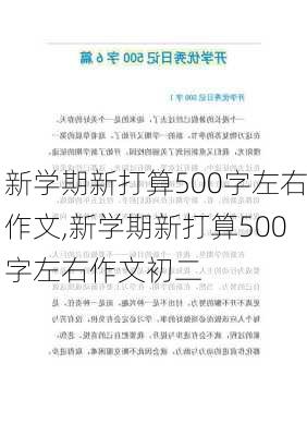 新学期新打算500字左右作文,新学期新打算500字左右作文初二