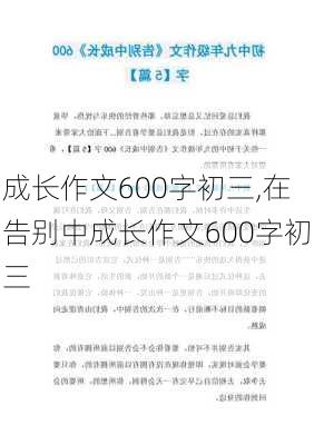 成长作文600字初三,在告别中成长作文600字初三