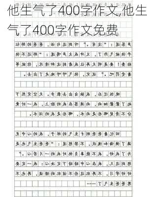 他生气了400字作文,他生气了400字作文免费