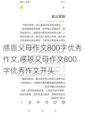 感恩父母作文800字优秀作文,感恩父母作文800字优秀作文开头