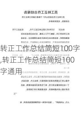 转正工作总结简短100字,转正工作总结简短100字通用