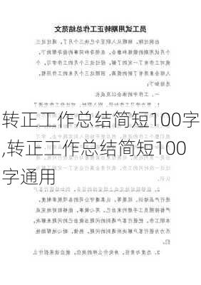 转正工作总结简短100字,转正工作总结简短100字通用