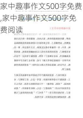 家中趣事作文500字免费,家中趣事作文500字免费阅读