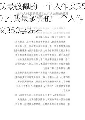 我最敬佩的一个人作文350字,我最敬佩的一个人作文350字左右