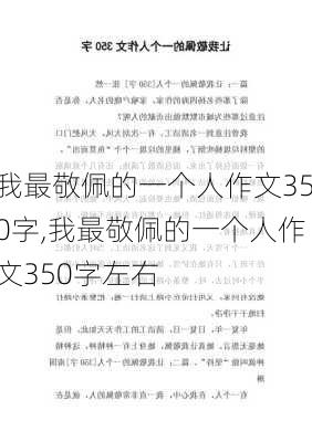 我最敬佩的一个人作文350字,我最敬佩的一个人作文350字左右