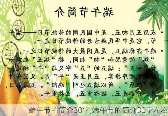 端午节的简介30字,端午节的简介30字左右