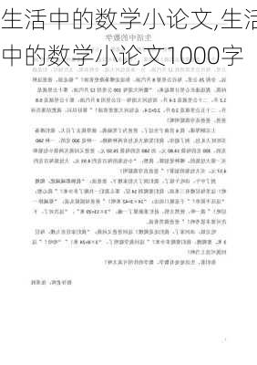 生活中的数学小论文,生活中的数学小论文1000字