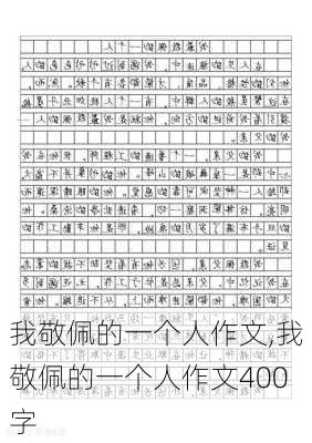 我敬佩的一个人作文,我敬佩的一个人作文400字