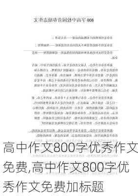 高中作文800字优秀作文免费,高中作文800字优秀作文免费加标题