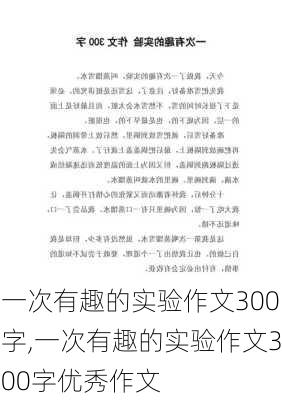 一次有趣的实验作文300字,一次有趣的实验作文300字优秀作文