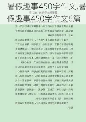 暑假趣事450字作文,暑假趣事450字作文6篇