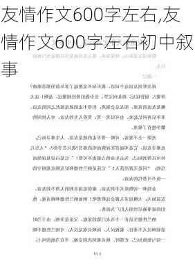 友情作文600字左右,友情作文600字左右初中叙事