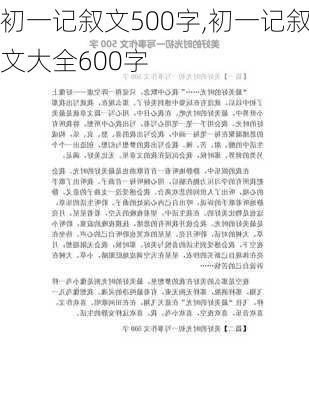 初一记叙文500字,初一记叙文大全600字