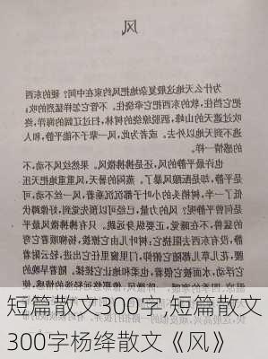 短篇散文300字,短篇散文300字杨绛散文《风》