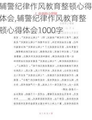 辅警纪律作风教育整顿心得体会,辅警纪律作风教育整顿心得体会1000字