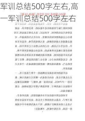 军训总结500字左右,高一军训总结500字左右