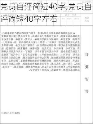 党员自评简短40字,党员自评简短40字左右