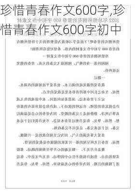 珍惜青春作文600字,珍惜青春作文600字初中