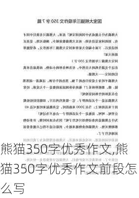 熊猫350字优秀作文,熊猫350字优秀作文前段怎么写