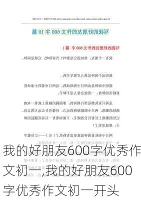 我的好朋友600字优秀作文初一,我的好朋友600字优秀作文初一开头