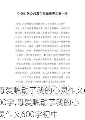 母爱触动了我的心灵作文600字,母爱触动了我的心灵作文600字初中