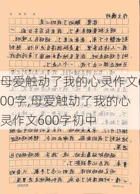 母爱触动了我的心灵作文600字,母爱触动了我的心灵作文600字初中