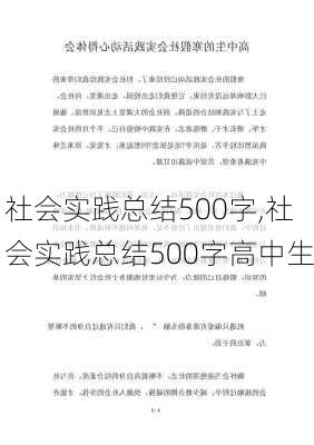 社会实践总结500字,社会实践总结500字高中生