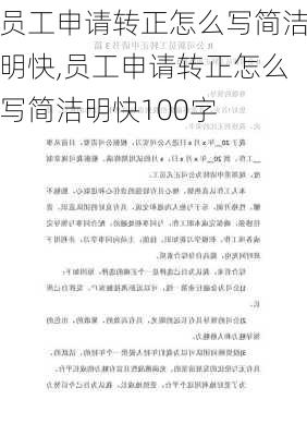 员工申请转正怎么写简洁明快,员工申请转正怎么写简洁明快100字