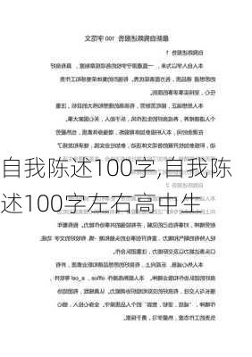 自我陈述100字,自我陈述100字左右高中生