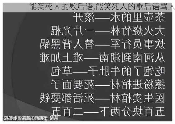 能笑死人的歇后语,能笑死人的歇后语骂人