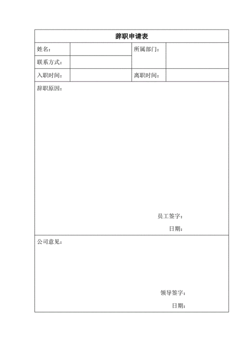 辞职报告模板表格,辞职报告模板表格免费下载