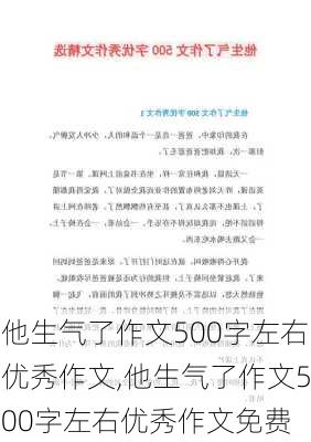 他生气了作文500字左右优秀作文,他生气了作文500字左右优秀作文免费