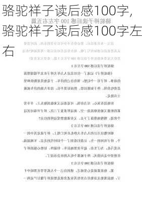 骆驼祥子读后感100字,骆驼祥子读后感100字左右