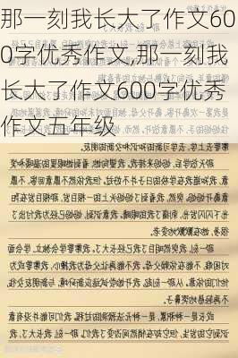 那一刻我长大了作文600字优秀作文,那一刻我长大了作文600字优秀作文五年级