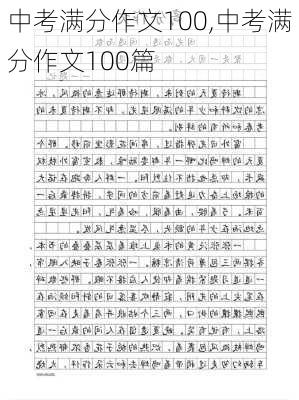 中考满分作文100,中考满分作文100篇