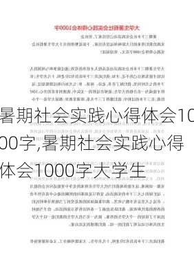 暑期社会实践心得体会1000字,暑期社会实践心得体会1000字大学生