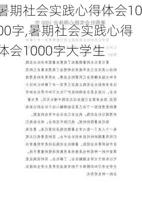 暑期社会实践心得体会1000字,暑期社会实践心得体会1000字大学生