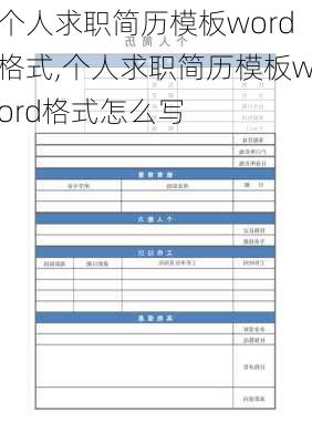 个人求职简历模板word格式,个人求职简历模板word格式怎么写