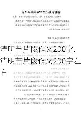 清明节片段作文200字,清明节片段作文200字左右