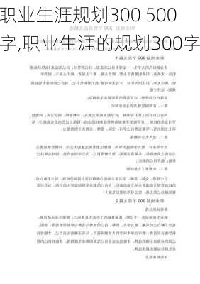 职业生涯规划300 500字,职业生涯的规划300字